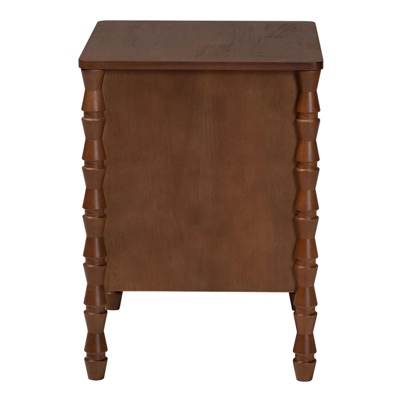 Pemberly Row 2-Drawer Nightstand with Beaded Hourglass Motif in Wood