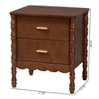 Pemberly Row 2-Drawer Nightstand with Beaded Hourglass Motif in Wood