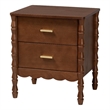 Pemberly Row 2-Drawer Nightstand with Beaded Hourglass Motif in Wood
