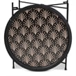 Pemberly Row Black Metal Plant Stand with Floral Pattern Top