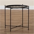 Pemberly Row Black Metal Plant Stand with Floral Pattern Top