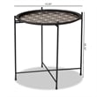 Pemberly Row Black Metal Plant Stand with Floral Pattern Top