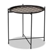 Pemberly Row Black Metal Plant Stand with Floral Pattern Top