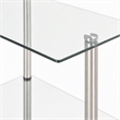 Pemberly Row Three-Tier End Table in Tempered Clear Glass and Steel