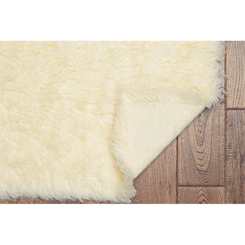 Pemberly Row Hand Woven Wool Rug in Natural 36