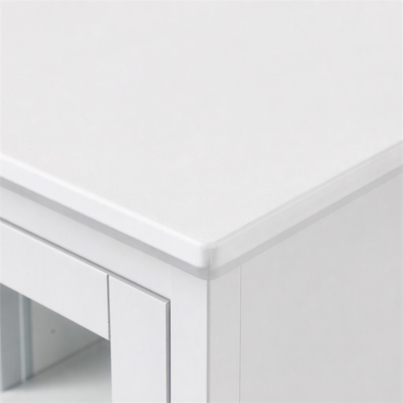 Pemberly Row Tall Wood Curio Cabinet with Glass Door in White