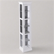 Pemberly Row Tall Wood Curio Cabinet with Glass Door in White