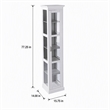 Pemberly Row Tall Wood Curio Cabinet with Glass Door in White