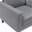 Pemberly Row Corduroy Fabric Track Arm Sofa in Gray