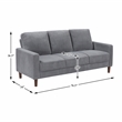 Pemberly Row Corduroy Fabric Track Arm Sofa in Gray