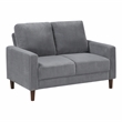 Pemberly Row Corduroy Fabric Track Arm Sofa in Gray