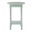 Pemberly Row Round Side Table with Curved Legs in Sage Green Wood
