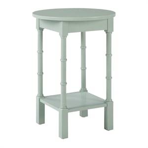 Pemberly Row Round Side Table with Curved Legs in Sage Green Wood