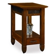 Pemberly Row Chairside End Table with Drawer in Rustic Oak