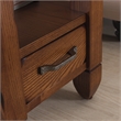 Pemberly Row Chairside End Table with Drawer in Rustic Oak