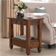 Pemberly Row Chairside End Table with Drawer in Rustic Oak