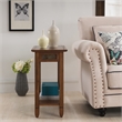 Pemberly Row Rustic Slate Chairside End Table in Solid Wood Rustic Oak