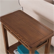 Pemberly Row Rustic Slate Chairside End Table in Solid Wood Rustic Oak