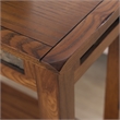 Pemberly Row Rustic Slate Chairside End Table in Solid Wood Rustic Oak