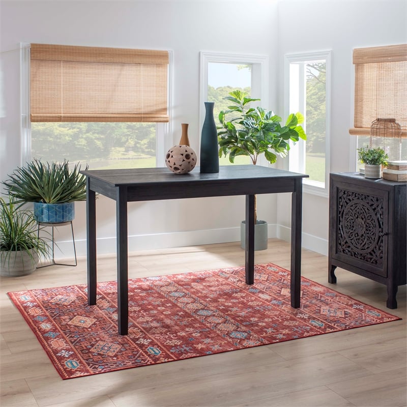 Pemberly Row Tavern Table in Solid Acacia Wood with Charcoal Gray Finish