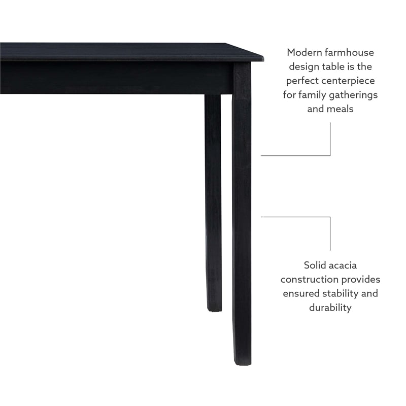 Pemberly Row Tavern Table in Solid Acacia Wood with Charcoal Gray Finish