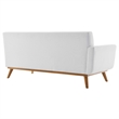 Pemberly Row Left-Arm Upholstered Fabric Loveseat with Wood Frame in White