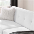 Pemberly Row Left-Arm Upholstered Fabric Loveseat with Wood Frame in White