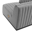 Pemberly Row Modern Channel Tufted Left Corner Chair in Gray Textile