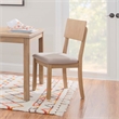 Pemberly Row Set of 2 Dining Chairs Wood with Cotton-Linen Gray Wash Finish