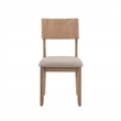 Pemberly Row Set of 2 Dining Chairs Wood with Cotton-Linen Gray Wash Finish
