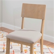 Pemberly Row Set of 2 Dining Chairs Wood with Cotton-Linen Gray Wash Finish