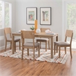 Pemberly Row Set of 2 Dining Chairs Wood with Cotton-Linen Gray Wash Finish