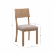Pemberly Row Set of 2 Dining Chairs Wood with Cotton-Linen Gray Wash Finish