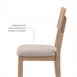 Pemberly Row Set of 2 Dining Chairs Wood with Cotton-Linen Gray Wash Finish