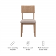 Pemberly Row Set of 2 Dining Chairs Wood with Cotton-Linen Gray Wash Finish