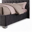 Pemberly Row Tufted Cali King Velour Platform Bed with Chrome Frame in Grey