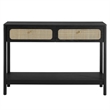 Pemberly Row Wood Console Table with Full-Glide Drawers in Black