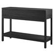 Pemberly Row Wood Console Table with Full-Glide Drawers in Black