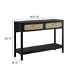 Pemberly Row Wood Console Table with Full-Glide Drawers in Black