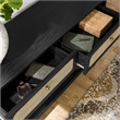 Pemberly Row Wood Console Table with Full-Glide Drawers in Black