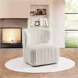 Pemberly Row Swivel Accent Chair with White Cord Fur Fabric