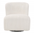 Pemberly Row Swivel Accent Chair with White Cord Fur Fabric