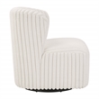 Pemberly Row Swivel Accent Chair with White Cord Fur Fabric