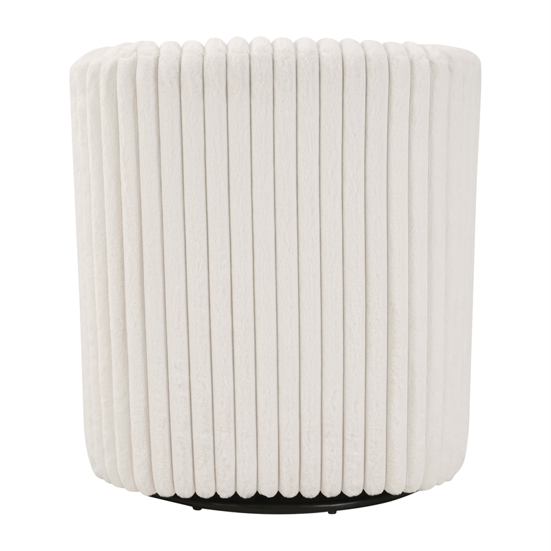 Pemberly Row Swivel Accent Chair with White Cord Fur Fabric