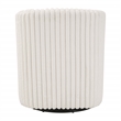 Pemberly Row Swivel Accent Chair with White Cord Fur Fabric