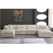 Pemberly Row Cream Velvet Modular Sectional with 6-Piece Design