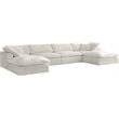Pemberly Row Cream Velvet Modular Sectional with 6-Piece Design