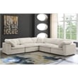 Pemberly Row Cream Velvet Modular Sectional with 5-Piece Design
