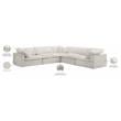 Pemberly Row Cream Velvet Modular Sectional with 5-Piece Design