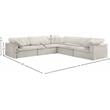 Pemberly Row Cream Velvet Modular Sectional with 5-Piece Design